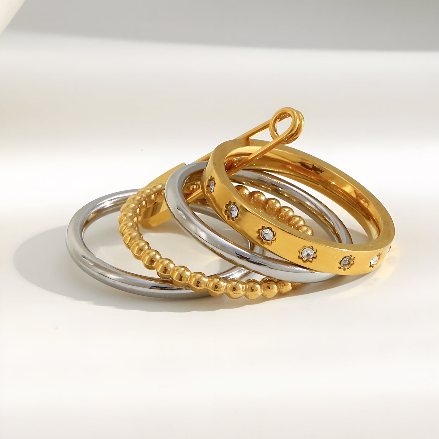 Chloe pin-stack ring