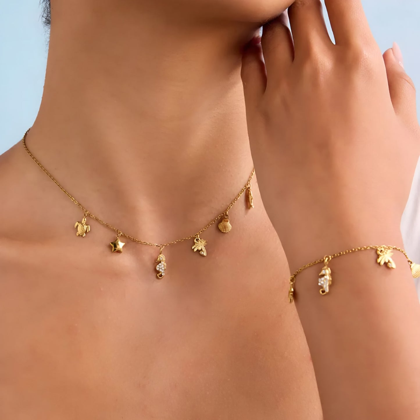 Seaqua charm necklace
