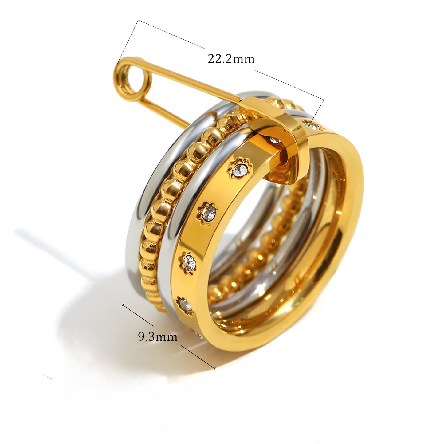 Chloe pin-stack ring