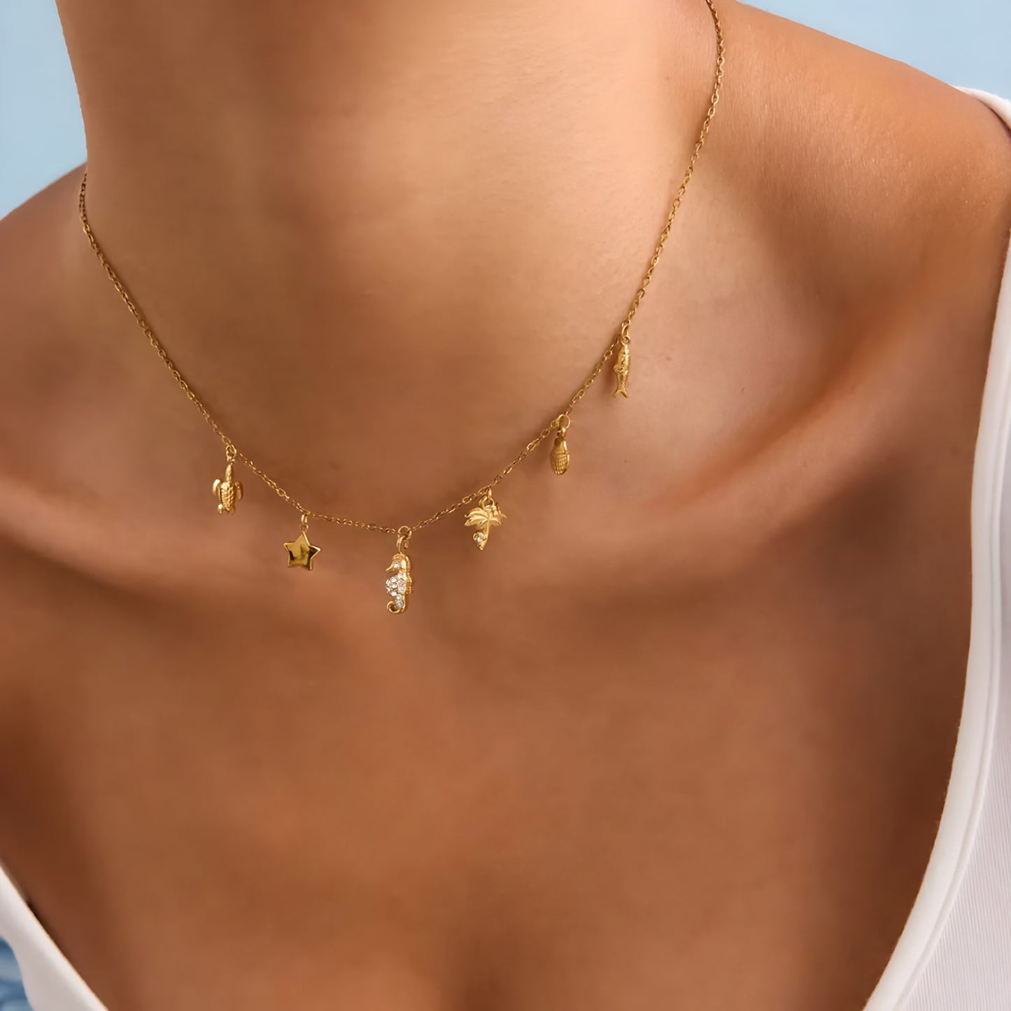Seaqua charm necklace